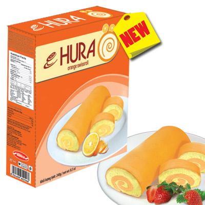 142 product id 801 Bánh Bông Lan Hura Cuộn kem hương Cam